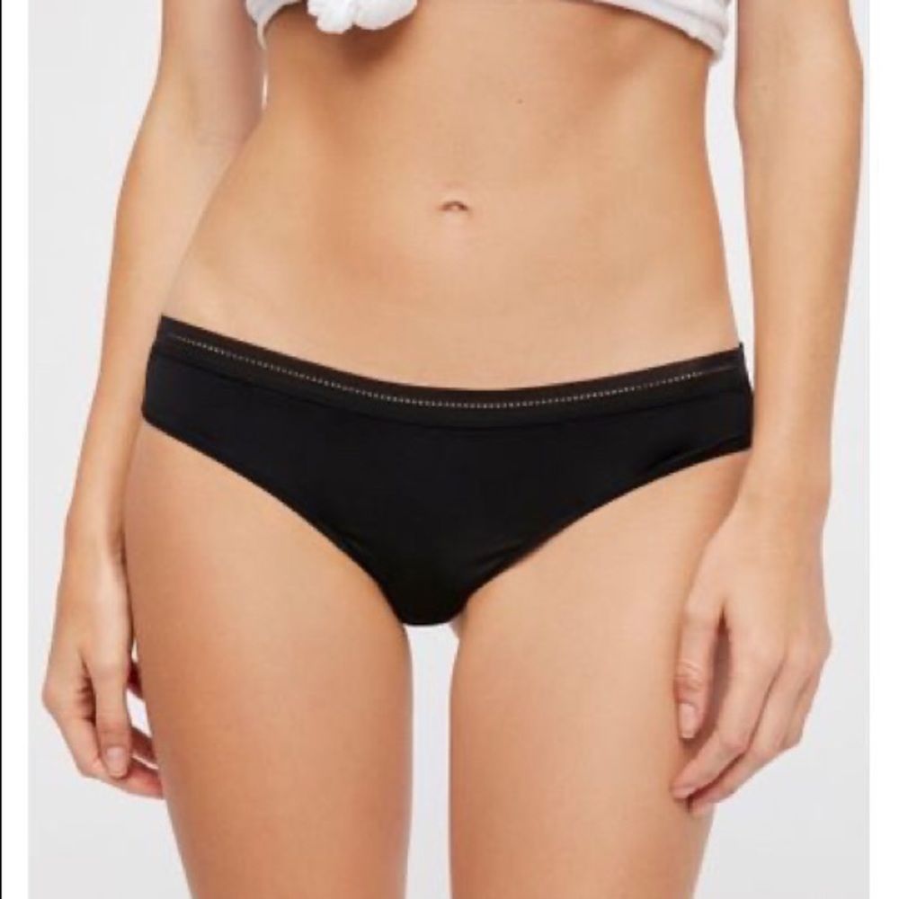 New Free People Black Truth Or Dare Tanga Panty